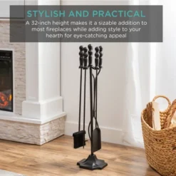 Best Choice Products 5-Piece Fireplace And Firepit Iron Tool Set W/ Tongs, Poker, Broom, Shovel, Stand 14 Best Choice Products 5-Piece Fireplace And Firepit Iron Tool Set W/ Tongs, Poker, Broom, Shovel, Stand -Best Choice Products GUEST d08ab19c e9b7 4f0e 849c b8e89775f46a