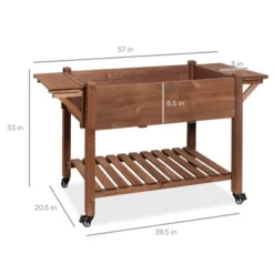 Best Choice Products 57x20x33in Mobile Raised Garden Bed Elevated Wood Planter Box W/ Folding Side Tables - Brown 13 Best Choice Products 57x20x33in Mobile Raised Garden Bed Elevated Wood Planter Box W/ Folding Side Tables - Brown -Best Choice Products GUEST d12d03d3 39ed 49b0 91e3 91b8ceab8e3a