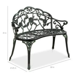 Best Choice Products Outdoor Bench Steel Garden Patio Porch Furniture W/ Floral Accent, Antique Finish -Best Choice Products GUEST d3043320 89c0 4a17 90e9 ccb096ecfe58