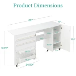 Best Choice Products Large Portable Multipurpose Folding Sewing Table W/ Magnetic Doors, Craft Storage & Bins - White 13 Best Choice Products Large Portable Multipurpose Folding Sewing Table W/ Magnetic Doors, Craft Storage & Bins - White -Best Choice Products GUEST d3d50011 3c77 469a bf85 875ce1aaf564