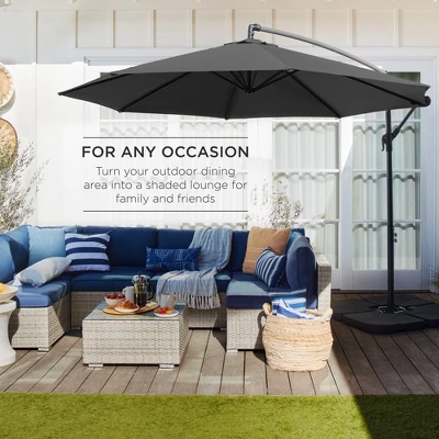 Best Choice Products 10ft Offset Hanging Outdoor Market Patio Umbrella W/ Easy Tilt Adjustment 4 Best Choice Products 10ft Offset Hanging Outdoor Market Patio Umbrella W/ Easy Tilt Adjustment - Image 2