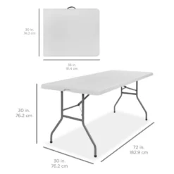 Best Choice Products 6ft Plastic Folding Table, Indoor Outdoor Heavy Duty Portable W/ Handle, Lock For Picnic -Best Choice Products GUEST d8a6a1c3 0a18 4158 818d c80b49c60e97