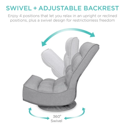 Best Choice Products Folding Floor Gaming Chair For Home, Office W/ 360-Degree Swivel, 4 Adjustable Positions 3 Best Choice Products Folding Floor Gaming Chair For Home, Office W/ 360-Degree Swivel, 4 Adjustable Positions