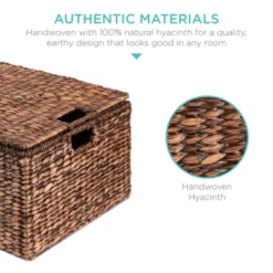 Best Choice Products Set Of 3 Large Multipurpose Hyacinth Storage Baskets W/ Insert Handles, Lid - 21", 20", 18" -Best Choice Products GUEST d9a00466 644b 4151 a343 e7fc66a467c3