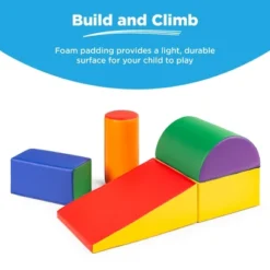 Best Choice Products 5-Piece Kids Climb & Crawl Soft Foam Block Playset Structures For Child Development