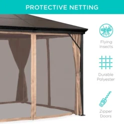 Best Choice Products 10x10ft Hardtop Gazebo, Outdoor Aluminum Canopy For Backyard, Garden W/ Side Curtains, Netting -Best Choice Products GUEST dd390039 d4e1 49bb abb6 ddaae8989447