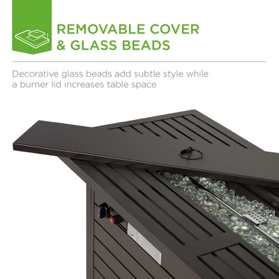 Best Choice Products 57in 50,000 BTU Rectangular Propane Aluminum Gas Fire Pit Table W/ Cover, Glass Beads 5 Best Choice Products 57in 50,000 BTU Rectangular Propane Aluminum Gas Fire Pit Table W/ Cover, Glass Beads - Image 3