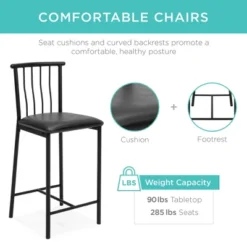 Best Choice Products 3-Piece Wooden Counter Height Dining Table Set For Kitchen, Dining Room W/ Storage -Best Choice Products GUEST de1bdc99 749d 47a5 8ad6 bd803adb0c2a