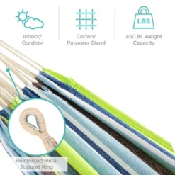 Best Choice Products 2-Person Brazilian-Style Cotton Double Hammock With Stand Set W/ Carrying Bag -Best Choice Products GUEST dec85cee cc58 45c5 a424 1b380f343a31