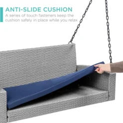 Best Choice Products Woven Wicker Hanging Porch Swing Bench For Patio, Deck W/ Mounting Chains, Seat Cushion 13 Best Choice Products Woven Wicker Hanging Porch Swing Bench For Patio, Deck W/ Mounting Chains, Seat Cushion -Best Choice Products GUEST e15581ef 6366 444f 8668 865e851d3fed