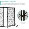 Best Choice Products 44x33in 2-Panel Handcrafted Wrought Iron Geometric Fireplace Screen W/ Magnetic Doors -Best Choice Products GUEST e58e5c9a b939 4306 861d 514b3ba4da23