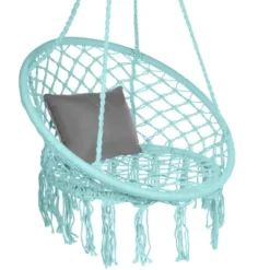 Best Choice Products Handwoven Cotton Macramé Hammock Hanging Chair Swing For Indoor & Outdoor Use W/ Backrest -Best Choice Products GUEST e7428fdb c776 48ff 9853 65eab2228329
