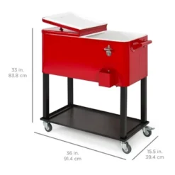 Best Choice Products 80qt Steel Rolling Cooler Cart W/ Bottle Opener, Catch Tray, Drain Plug, Locking Wheels -Best Choice Products GUEST ec81c0c6 3f5e 4581 a0ec 2ac07464eb47