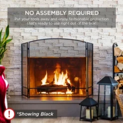 Best Choice Products 54.25x30.25in 3-Panel Steel Mesh Fireplace Screen, Spark Guard W/ Rustic Worn Finish 16 Best Choice Products 54.25x30.25in 3-Panel Steel Mesh Fireplace Screen, Spark Guard W/ Rustic Worn Finish -Best Choice Products GUEST ed13c3a2 d8a1 4ca0 a912 ab167361c287