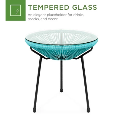 Best Choice Products 3-Piece All-Weather Patio Woven Rope Acapulco-Style Bistro Furniture Set W/ Rocking Chairs, Table 6 Best Choice Products 3-Piece All-Weather Patio Woven Rope Acapulco-Style Bistro Furniture Set W/ Rocking Chairs, Table - Image 4