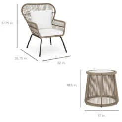 Best Choice Products 3-Piece Patio Conversation Bistro Set, Outdoor Wicker W/ 2 Chairs, Cushions, Side Table 17 Best Choice Products 3-Piece Patio Conversation Bistro Set, Outdoor Wicker W/ 2 Chairs, Cushions, Side Table -Best Choice Products GUEST ee666483 92b2 4a48 a652 5db28a9d7d43