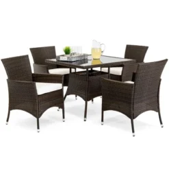 Best Choice Products 5-Piece Indoor Outdoor Wicker Patio Dining Table Furniture Set W/ Umbrella Cutout, 4 Chairs 18 Best Choice Products 5-Piece Indoor Outdoor Wicker Patio Dining Table Furniture Set W/ Umbrella Cutout, 4 Chairs -Best Choice Products GUEST eef8cf28 b6cf 4a28 a3a4 471de70dbc2d