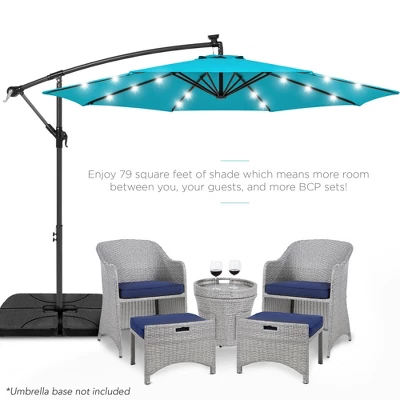 Best Choice Products 10ft Solar LED Offset Hanging Outdoor Market Patio Umbrella W/ Easy Tilt Adjustment 3 Best Choice Products 10ft Solar LED Offset Hanging Outdoor Market Patio Umbrella W/ Easy Tilt Adjustment