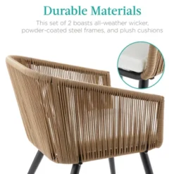 Best Choice Products Set Of 2 Indoor Outdoor Patio Dining Chairs Woven Wicker Seating Set 250lb Capacity -Best Choice Products GUEST ef137995 5517 4a28 9f7e 4174fdab9b6c