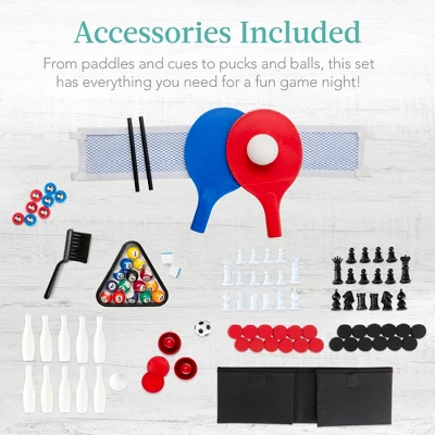 Best Choice Products 11-in-1 Kids Combo Game Set W/ Ping Pong, Foosball, Air Hockey, 5 Accessory Bags 8 Best Choice Products 11-in-1 Kids Combo Game Set W/ Ping Pong, Foosball, Air Hockey, 5 Accessory Bags - Image 6