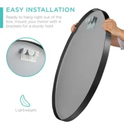 Best Choice Products 36in Framed Round Bathroom Vanity Wall Mirror W/ Anti-Blast Film -Best Choice Products GUEST f0bbb38e a8d8 401a b8e2 2f81166eb383