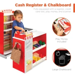 Best Choice Products Kids Pretend Play Grocery Store Wooden Supermarket Set W/ Chalkboard, Cash Register -Best Choice Products GUEST f1c6dc6d 17a2 47d9 b727 7cca8699caf5