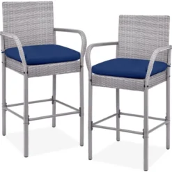 Best Choice Products Set Of 2 Wicker Bar Stools W/ Cushion, Footrests, Armrests For Patio, Pool, Deck 17 Best Choice Products Set Of 2 Wicker Bar Stools W/ Cushion, Footrests, Armrests For Patio, Pool, Deck -Best Choice Products GUEST f2539575 8c9f 47c5 9254 8c41b69c306f