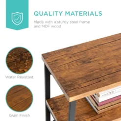 Best Choice Products 55in Rustic 3-Tier Console Table For Living Room, Entry W/ Non-Scratch Feet -Best Choice Products GUEST f4d95db0 ae53 4cca a761 97c1351781c2