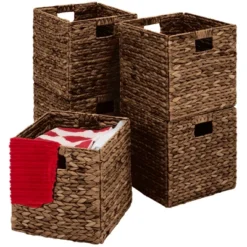 Best Choice Products 10.5x10.5in Hyacinth Storage Baskets, Set Of 5 Multipurpose Collapsible Organizers -Best Choice Products GUEST f88fd27a 79eb 4dd4 9799 40327861f752