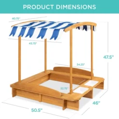 Best Choice Products Kids Wooden Cabana Sandbox W/ Bench Seats, UV-Resistant Canopy, Sandpit Cover, 2 Buckets - Natural -Best Choice Products GUEST fbe28bb8 9760 4c30 9353 eb0d376cfa8a