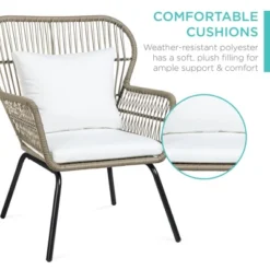 Best Choice Products 3-Piece Patio Conversation Bistro Set, Outdoor Wicker W/ 2 Chairs, Cushions, Side Table 15 Best Choice Products 3-Piece Patio Conversation Bistro Set, Outdoor Wicker W/ 2 Chairs, Cushions, Side Table -Best Choice Products GUEST fc40fb08 cd20 4e6a 825b a79df3d460c2