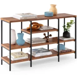 Best Choice Products 55in Industrial 4-Tier Console Table W/ Tall Shelves, Metal Frame -Best Choice Products GUEST fd2f9fe7 0c50 43b9 8687 d80fb34319e6