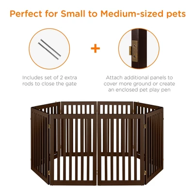 Best Choice Products 31.5in 4-Panel Freestanding Wooden Pet Gate W/ Walk Through Door, Adjustable Pen 3 Best Choice Products 31.5in 4-Panel Freestanding Wooden Pet Gate W/ Walk Through Door, Adjustable Pen