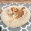 Best Choice Products Dog Bed Self-Warming Plush Shag Fur Donut Calming Pet Bed Cuddler - Brown -Best Choice Products GUEST ffc5524b 7cf5 4ca1 ac8c 25d7e2704822